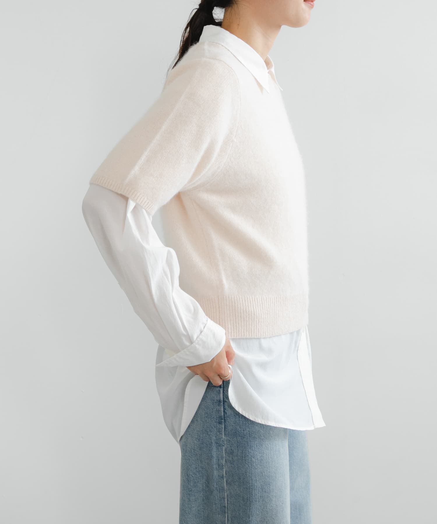 URBAN RESEARCH「FOX/CASHMEREハーフスリーブニット」|ニット・セーター|