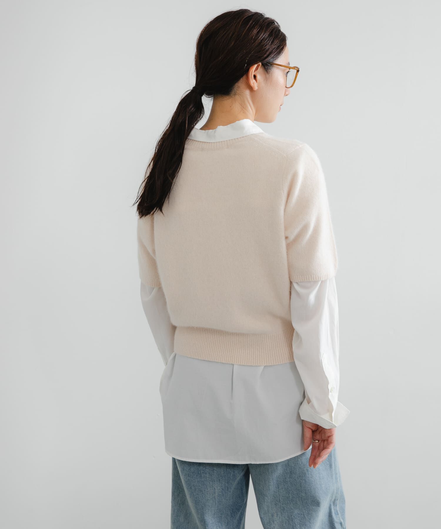 URBAN RESEARCH「FOX/CASHMEREハーフスリーブニット」|ニット・セーター|