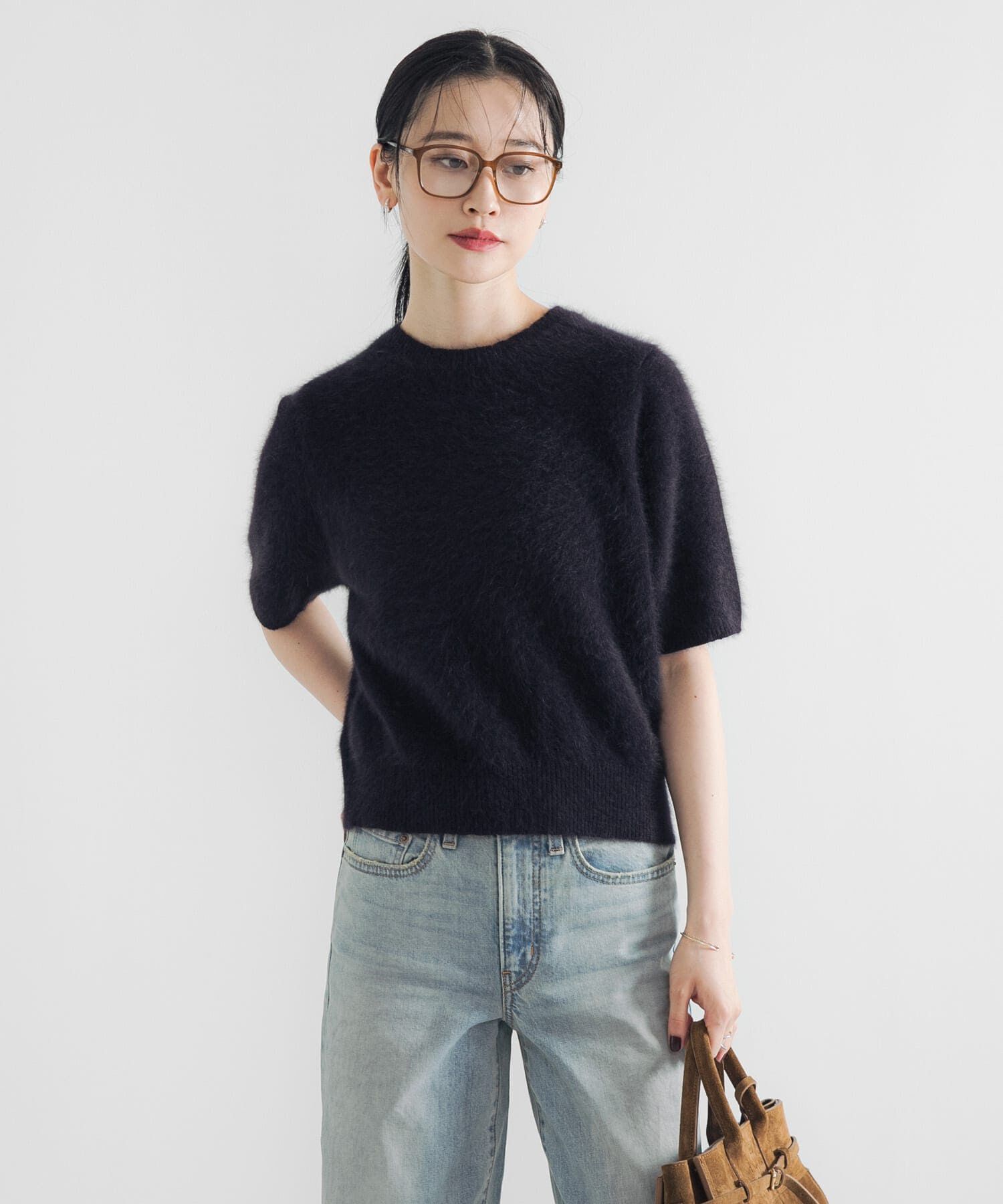 URBAN RESEARCH「FOX/CASHMEREハーフスリーブニット」|ニット・セーター|