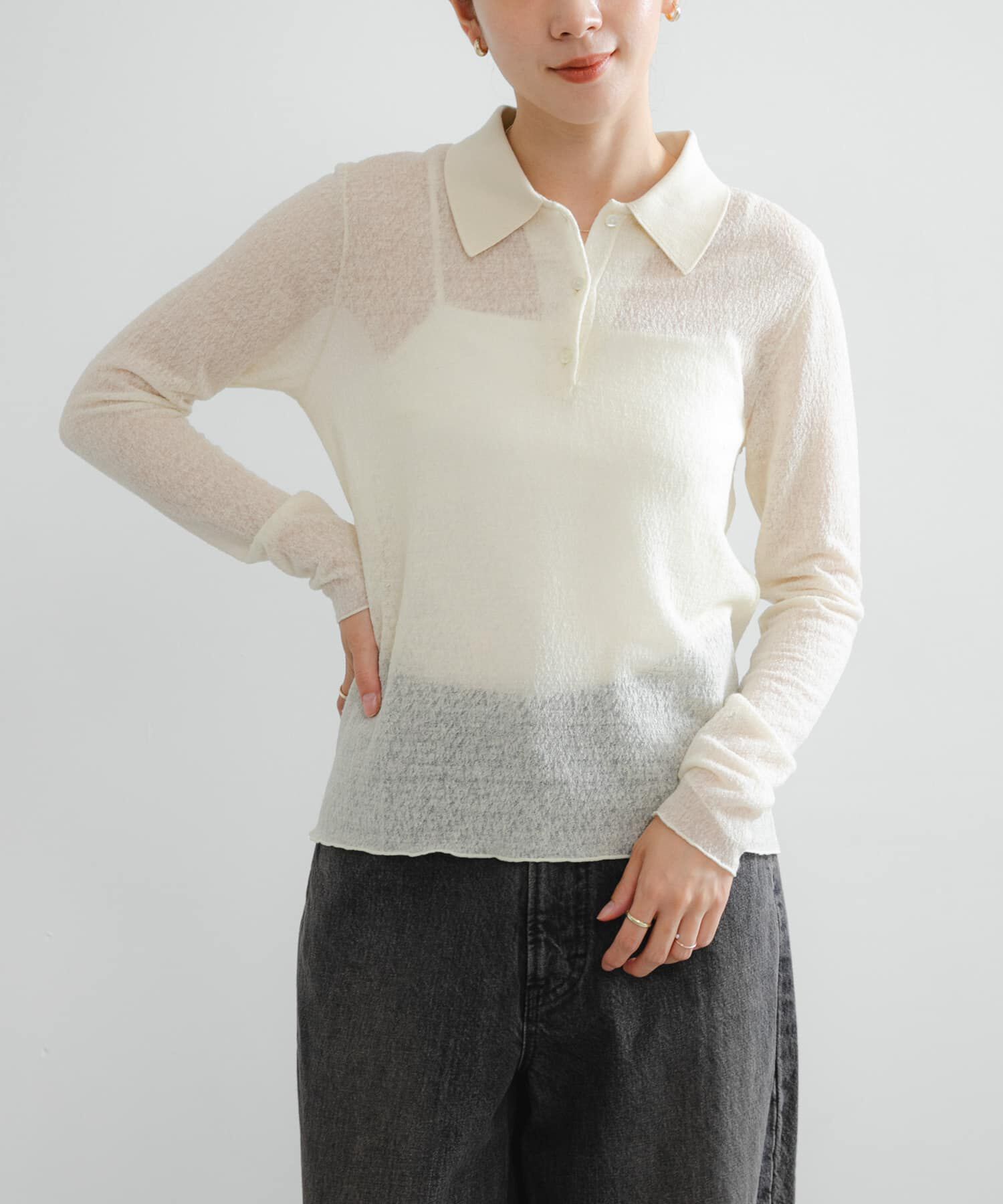 URBAN RESEARCH「ウールジャガードシャツカラートップス」|シャツ・ブラウス|