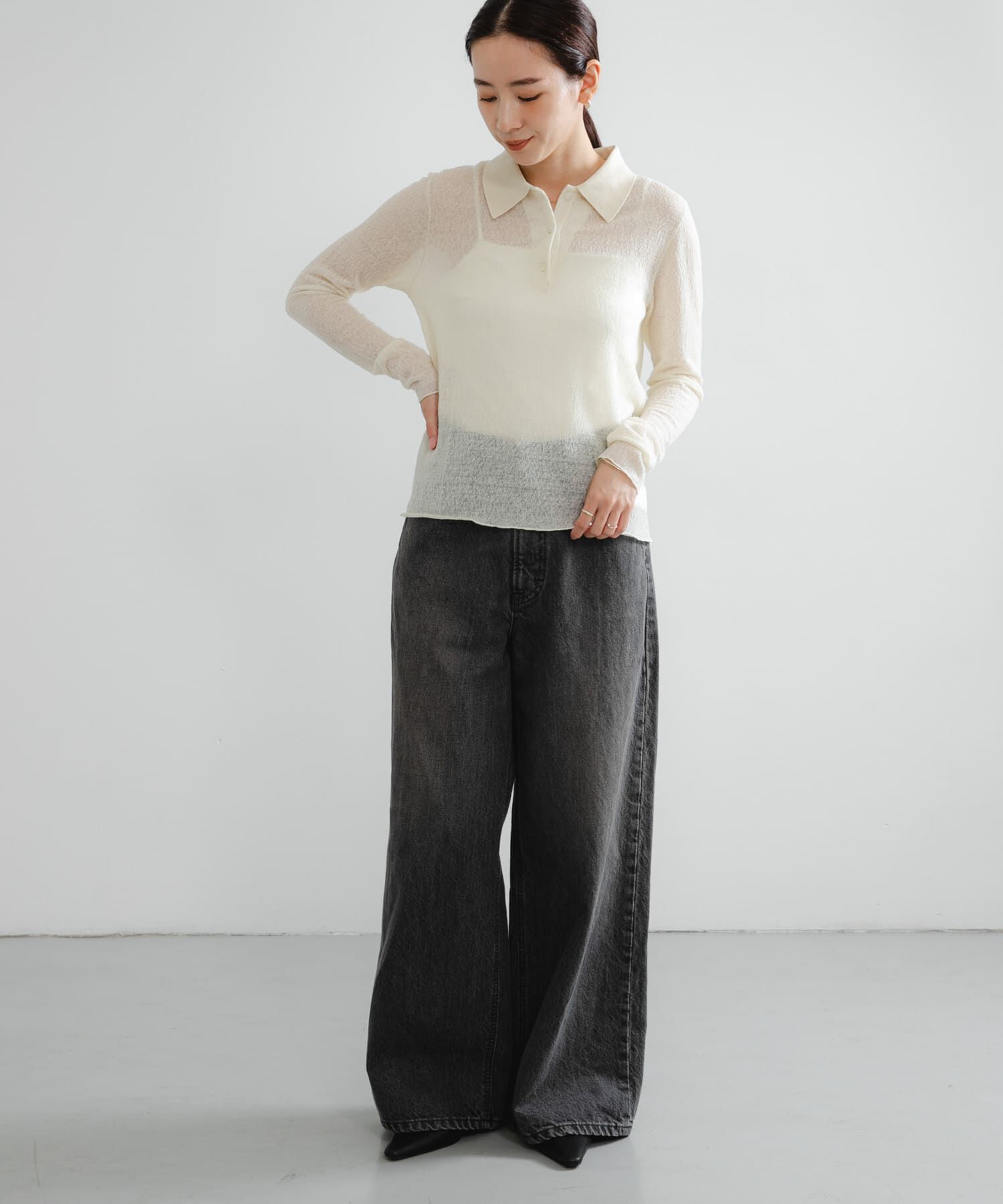 URBAN RESEARCH「ウールジャガードシャツカラートップス」|シャツ・ブラウス|