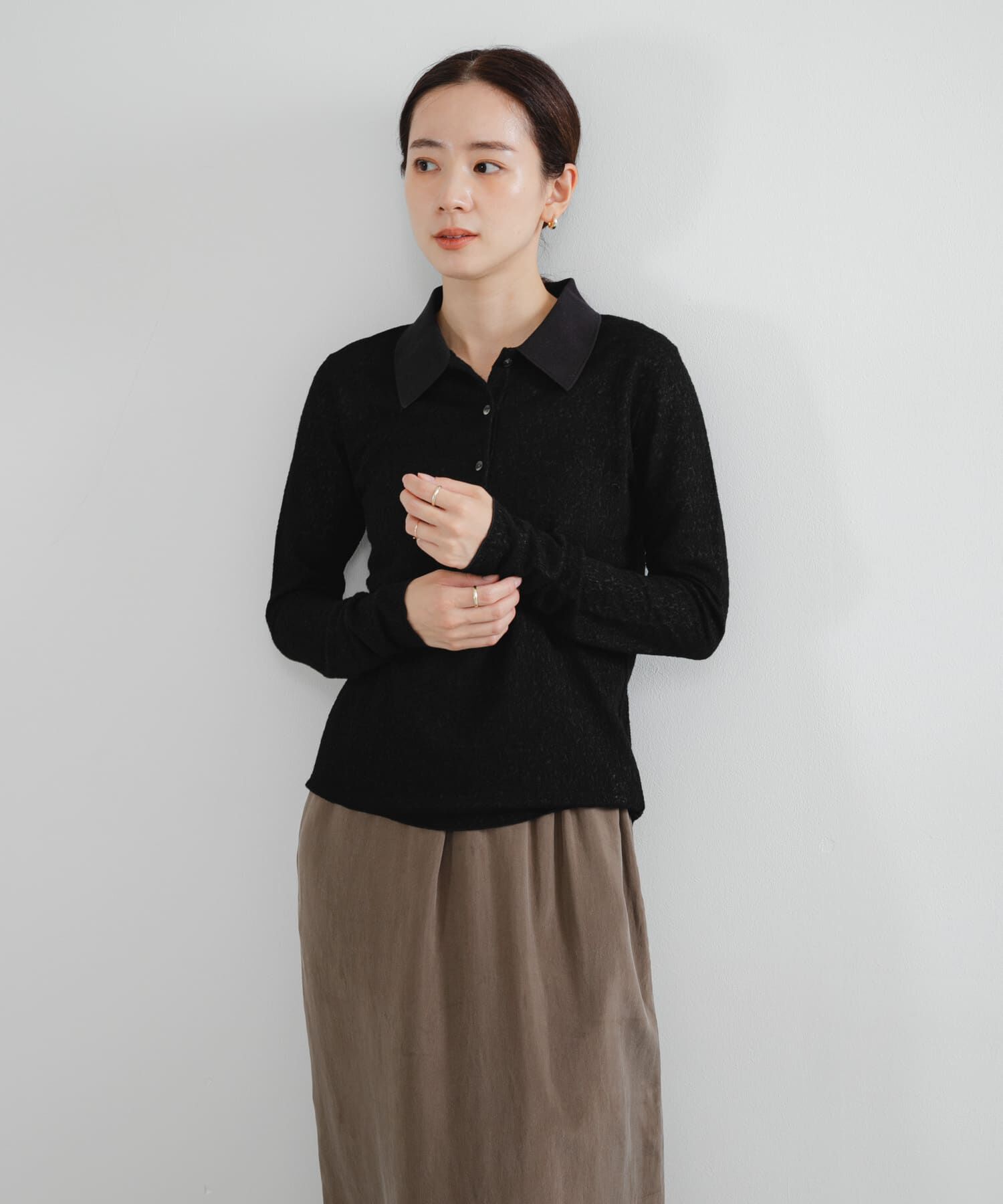 URBAN RESEARCH「ウールジャガードシャツカラートップス」|シャツ・ブラウス|