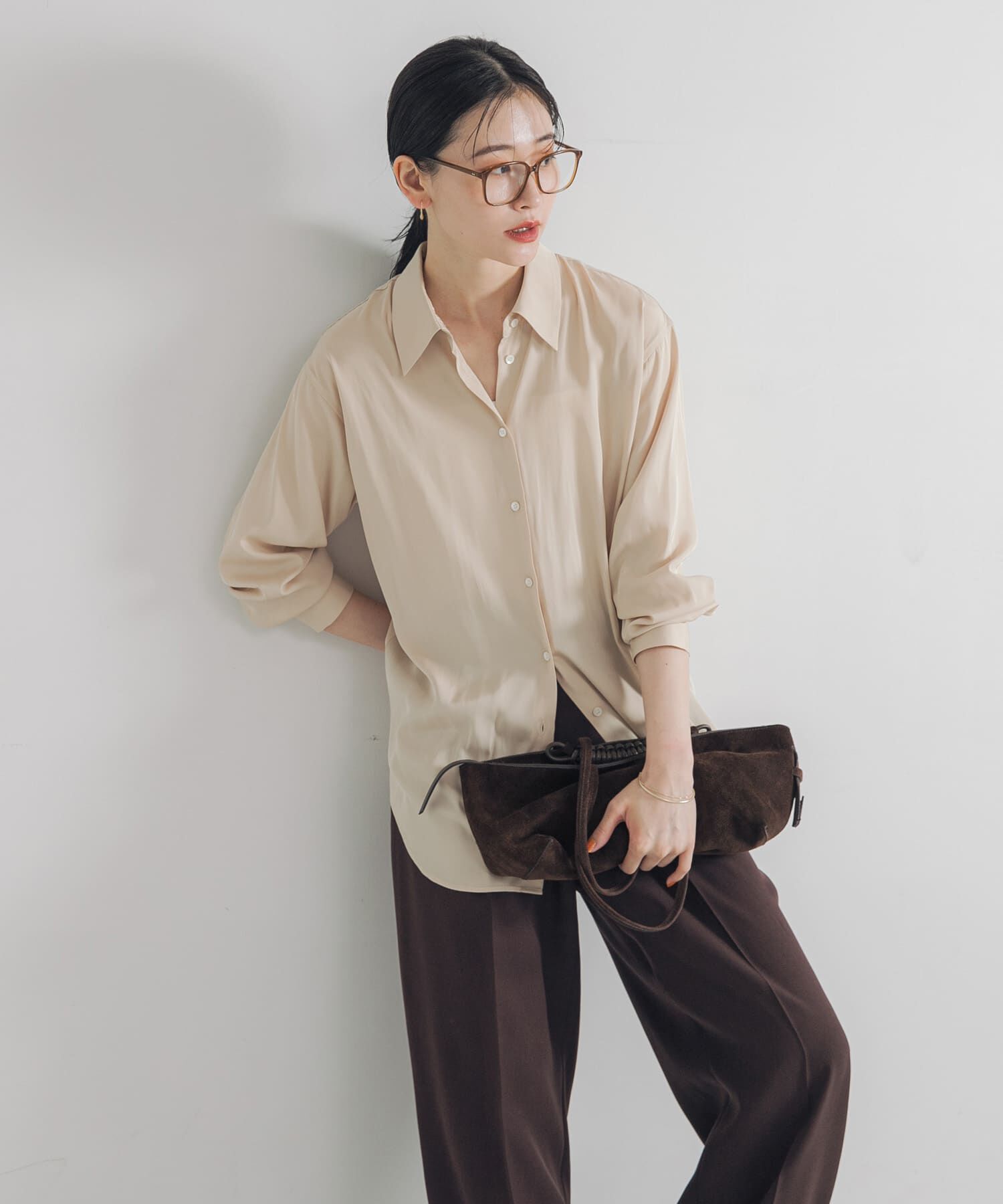 URBAN RESEARCH「レギュラーカラーシルキーシャツ」|Tシャツ・カットソー|