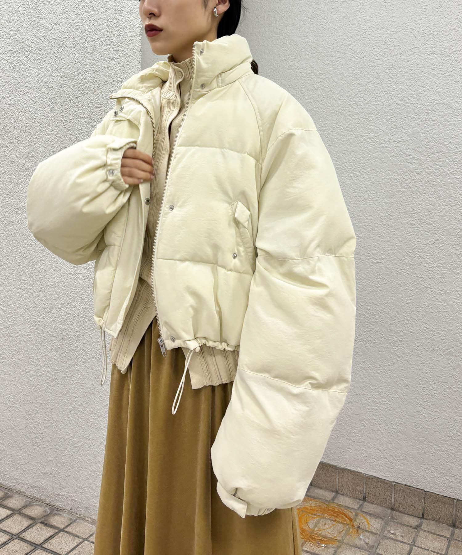  「ショート中綿フードジャケット」|ダウン|