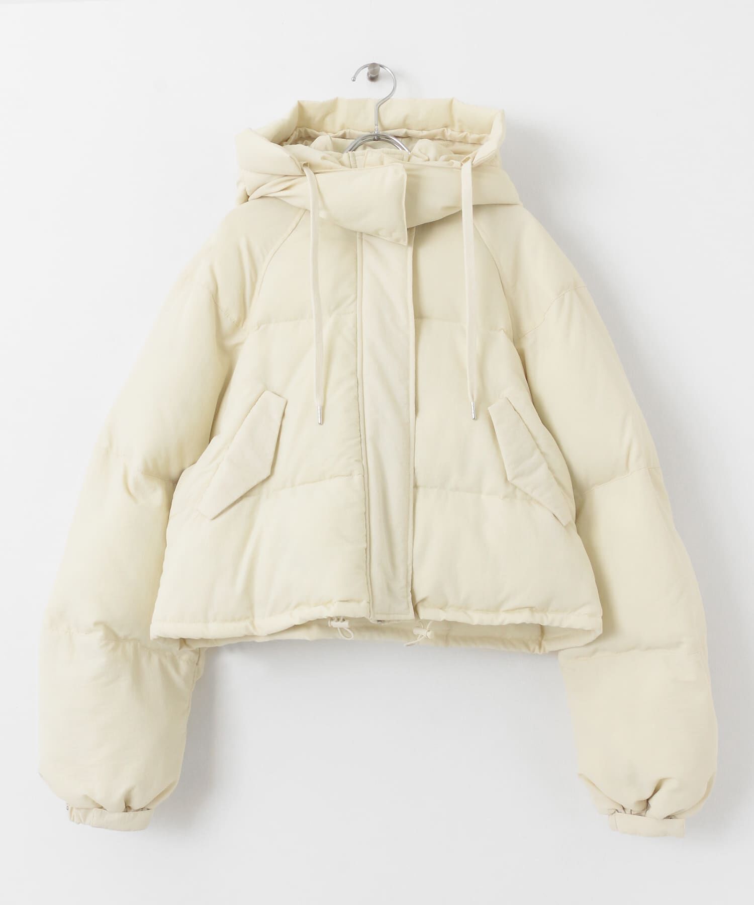  「ショート中綿フードジャケット」|ダウン|