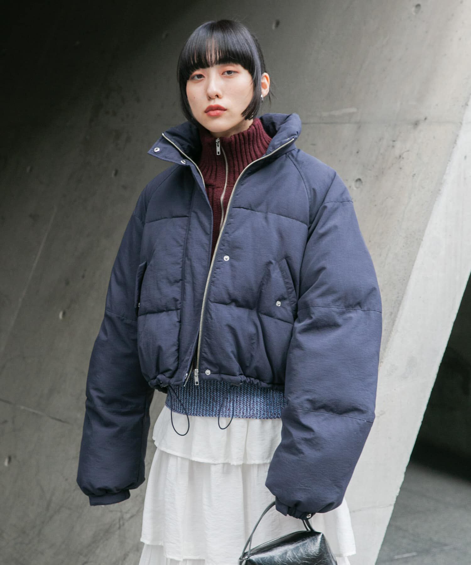  「ショート中綿フードジャケット」|ダウン|