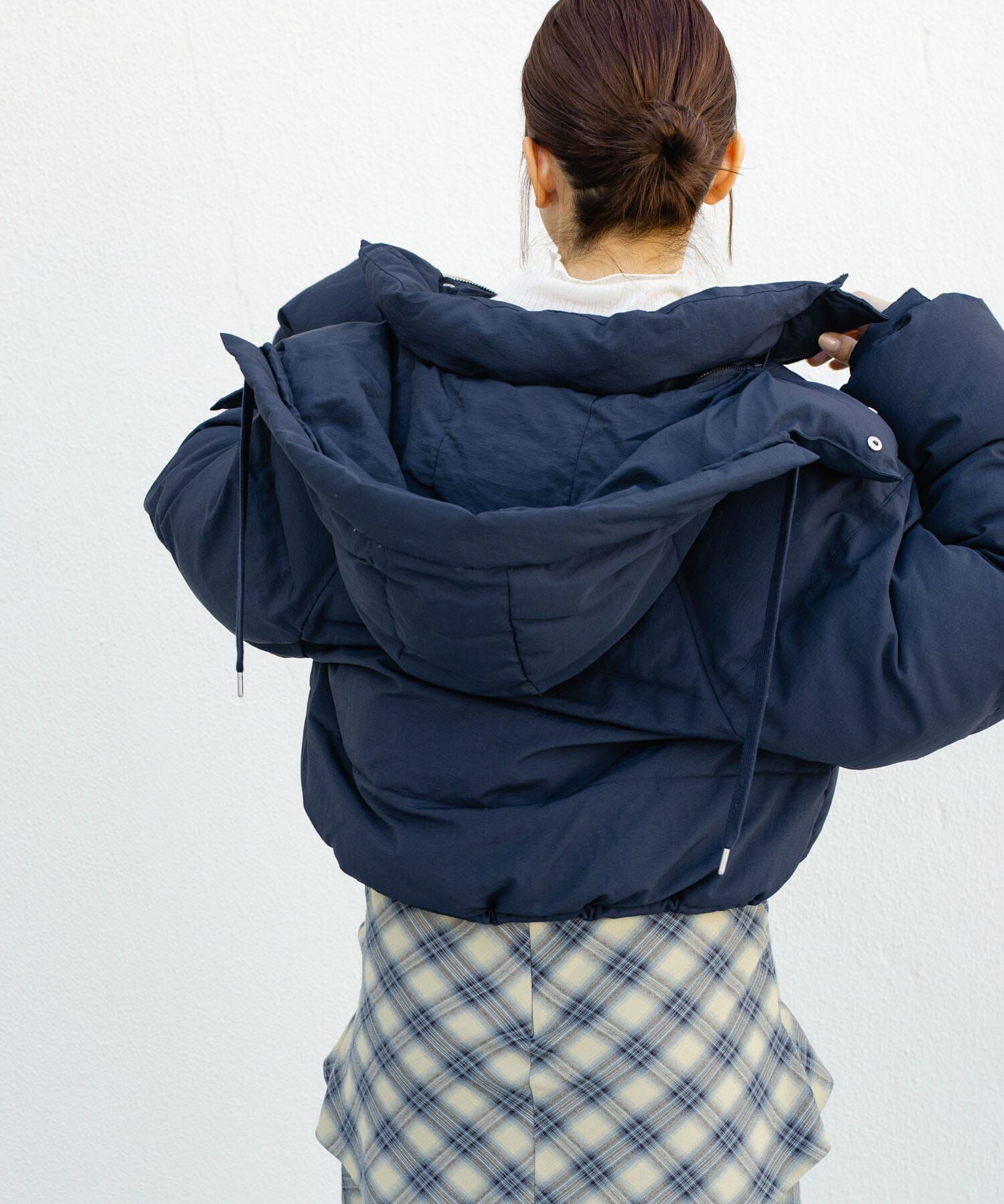  「ショート中綿フードジャケット」|ダウン|