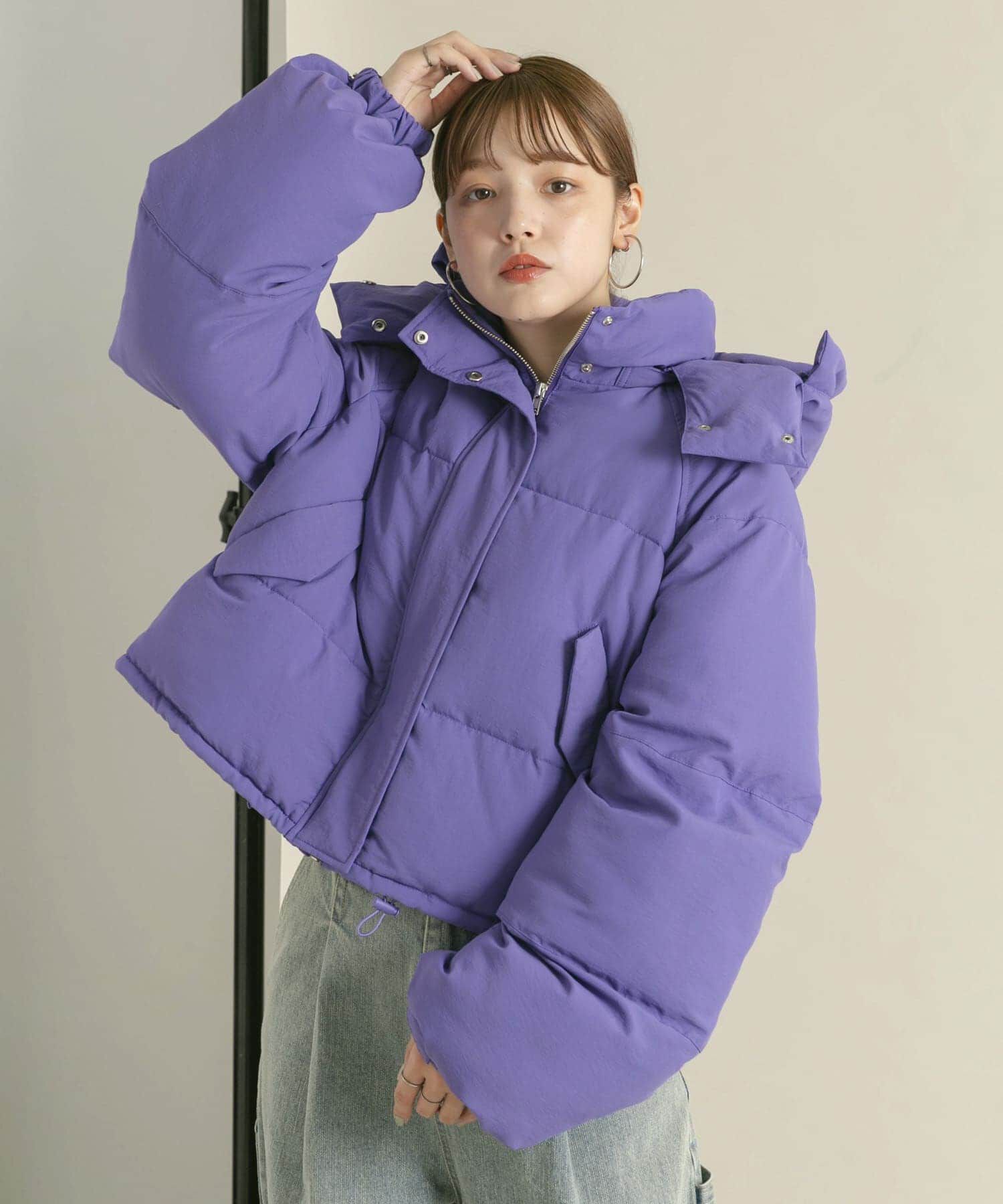  「ショート中綿フードジャケット」|ダウン|