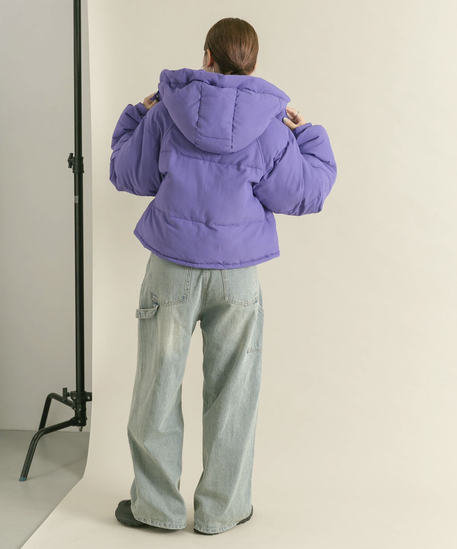  「ショート中綿フードジャケット」|ダウン|