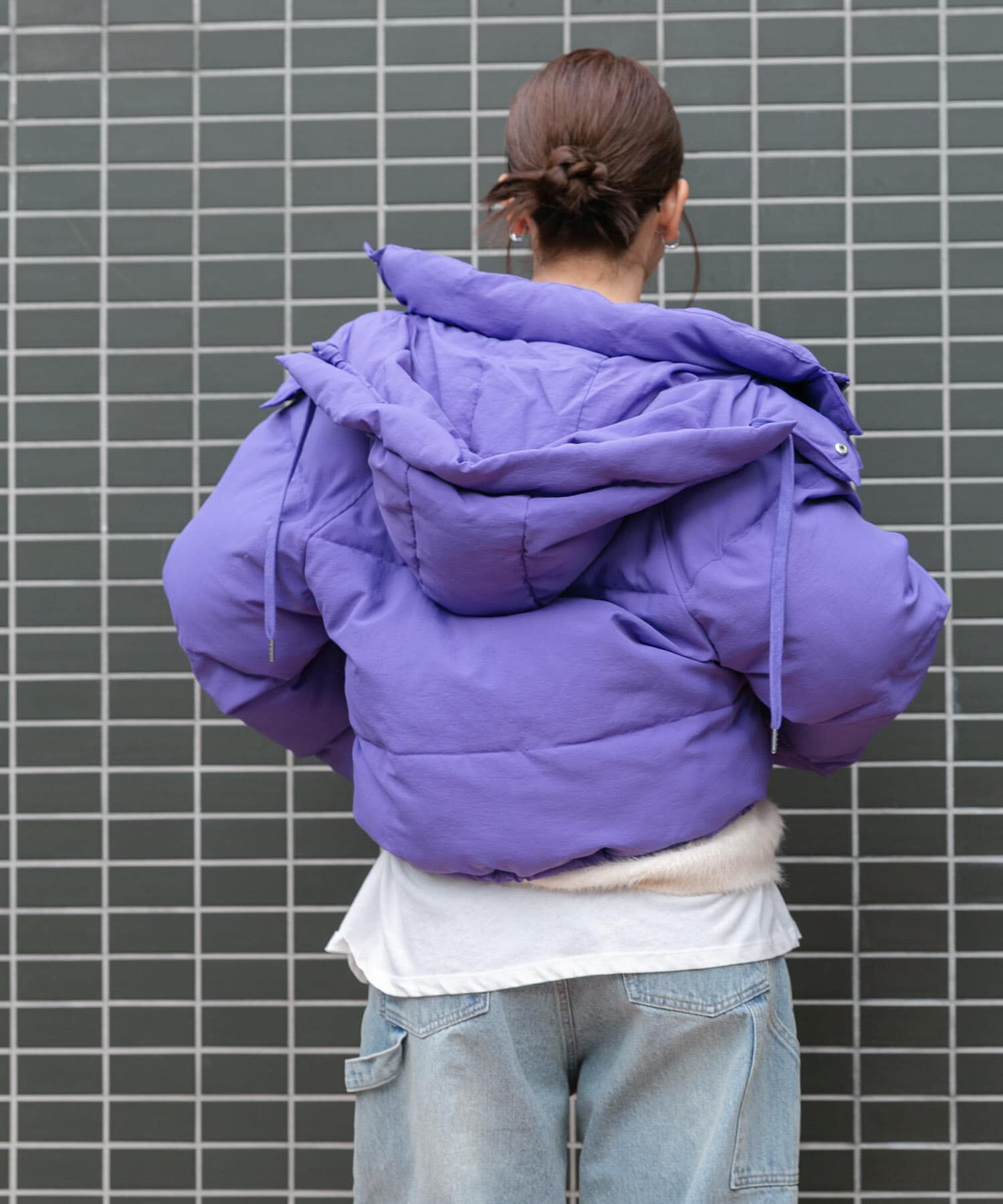  「ショート中綿フードジャケット」|ダウン|