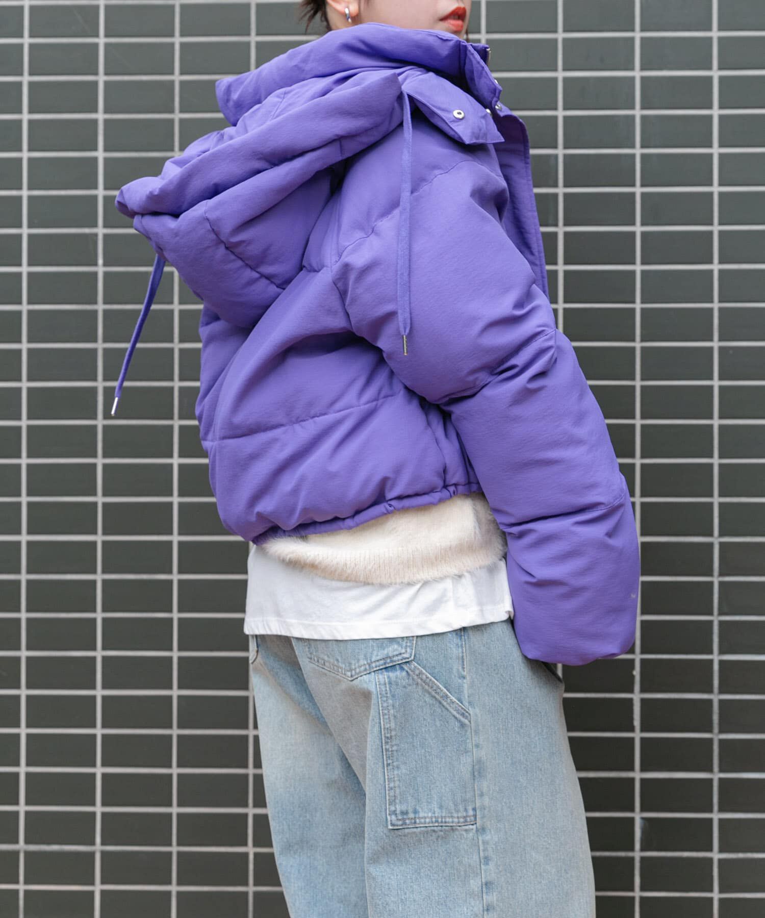  「ショート中綿フードジャケット」|ダウン|