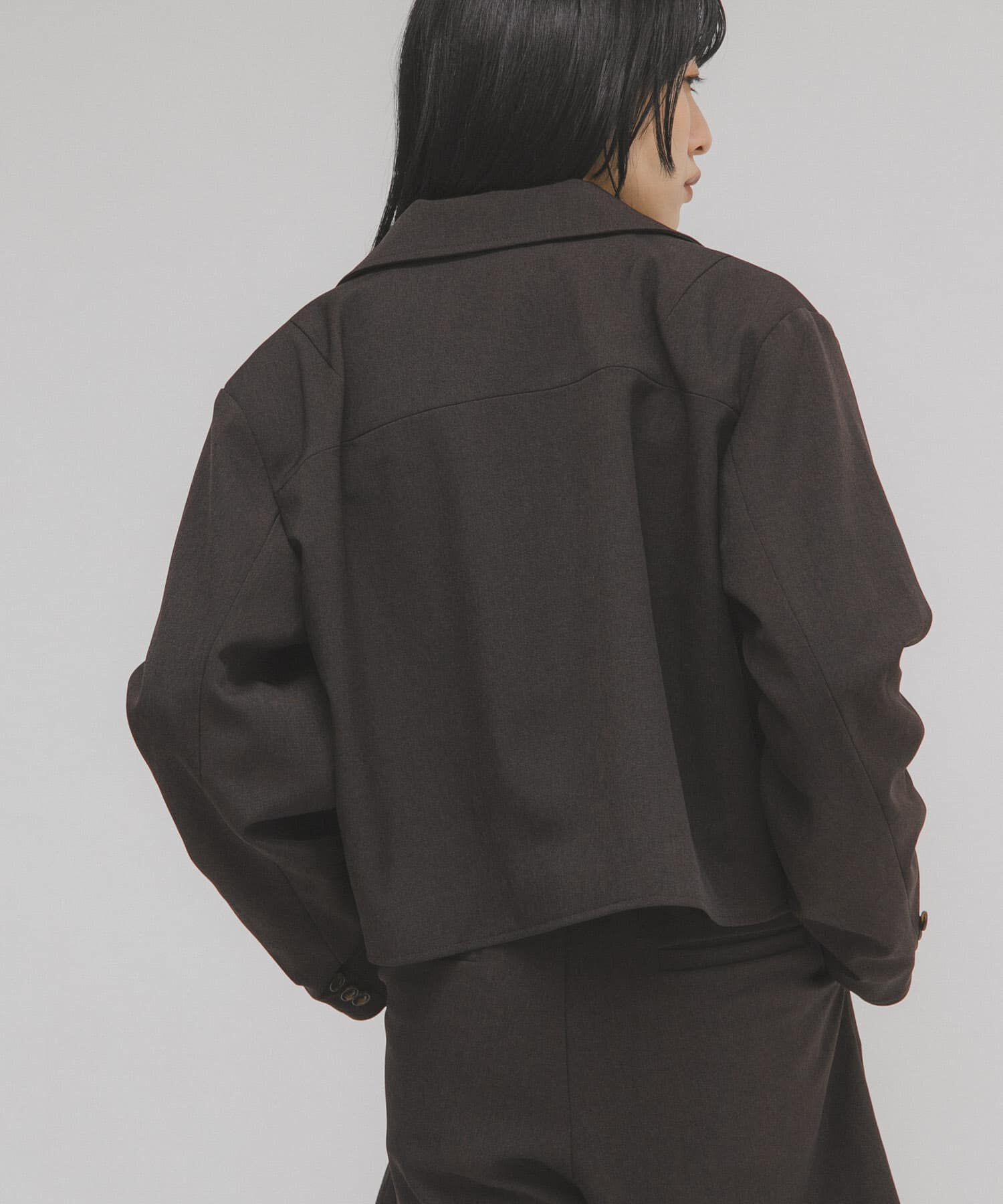  「コンパクトBOXジャケット」|ノーカラーコート|