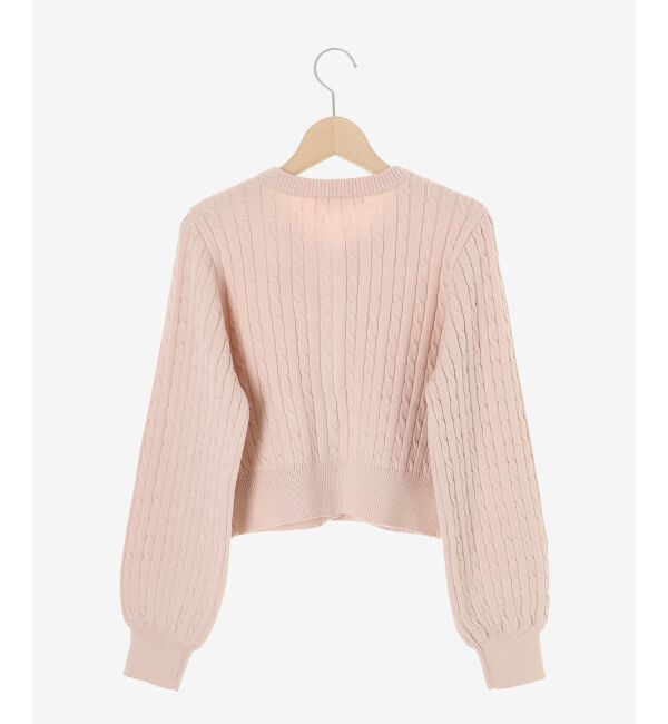  「ゴールドボタンケーブルニットカーデ」|カーディガン|