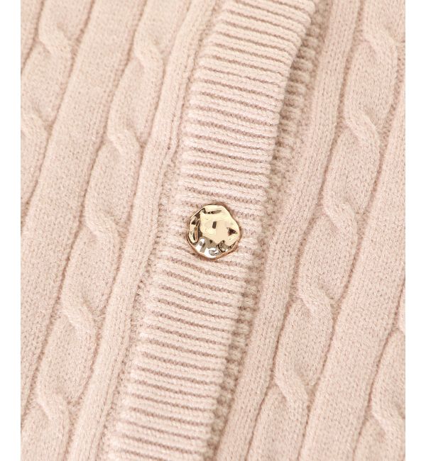  「ゴールドボタンケーブルニットカーデ」|カーディガン|