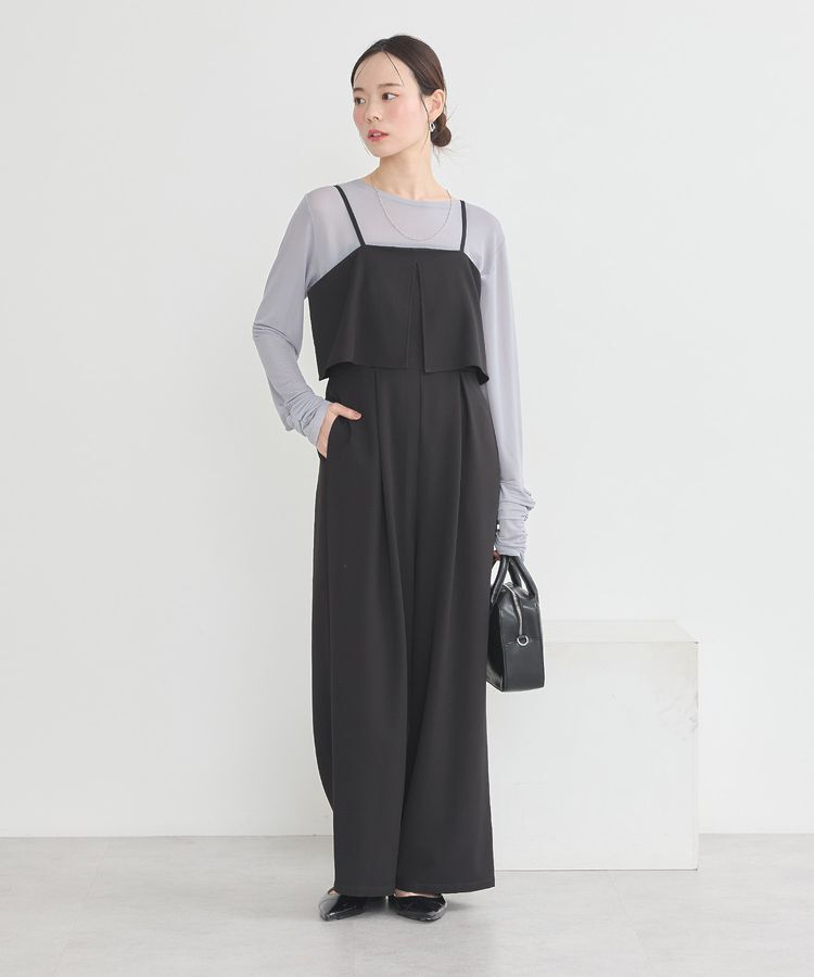 earth music&ecology「デザインキャミサロペット」|オールインワン|