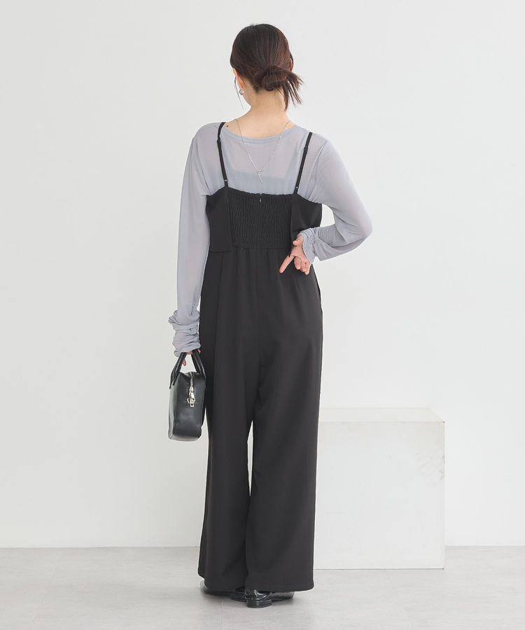 earth music&ecology「デザインキャミサロペット」|オールインワン|