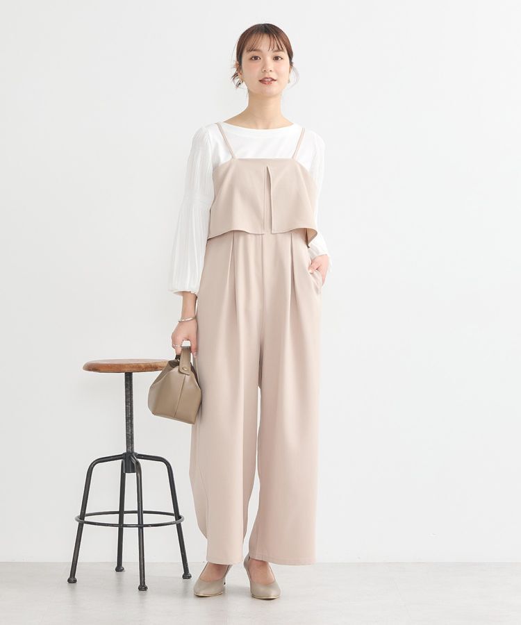 earth music&ecology「デザインキャミサロペット」|オールインワン|