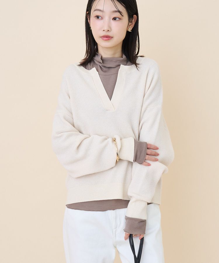 AMERICAN HOLIC「ワッフルライクニットプルオーバー」|ニット・セーター|