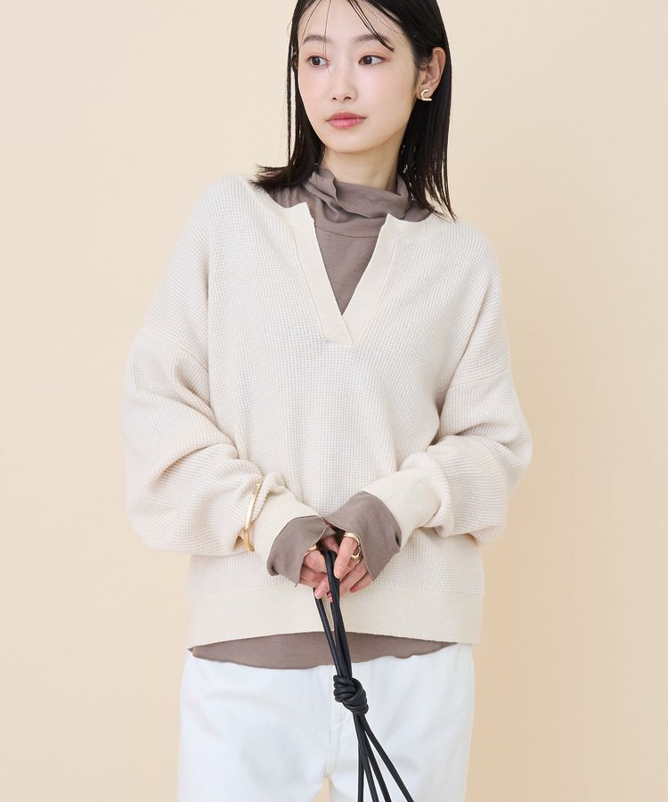 AMERICAN HOLIC「ワッフルライクニットプルオーバー」|ニット・セーター|