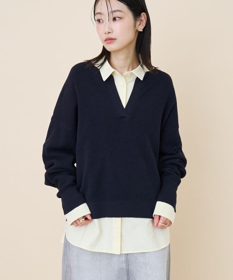 AMERICAN HOLIC「ワッフルライクニットプルオーバー」|ニット・セーター|