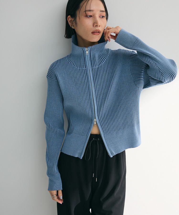 armonia「配色リブZipニットカーディガン」|カーディガン|