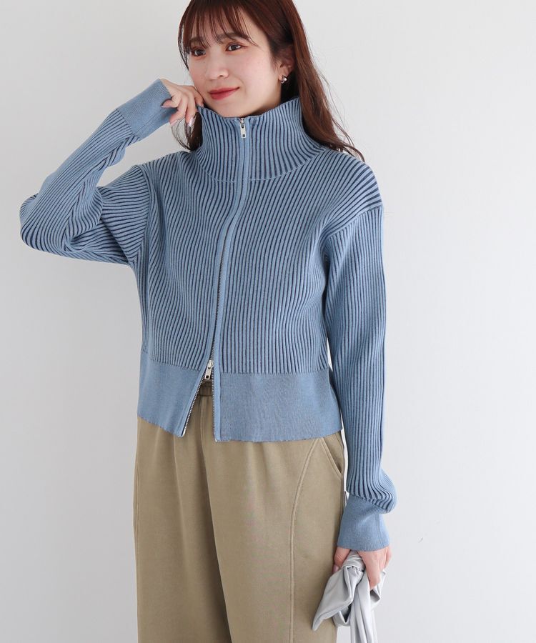 armonia「配色リブZipニットカーディガン」|カーディガン|