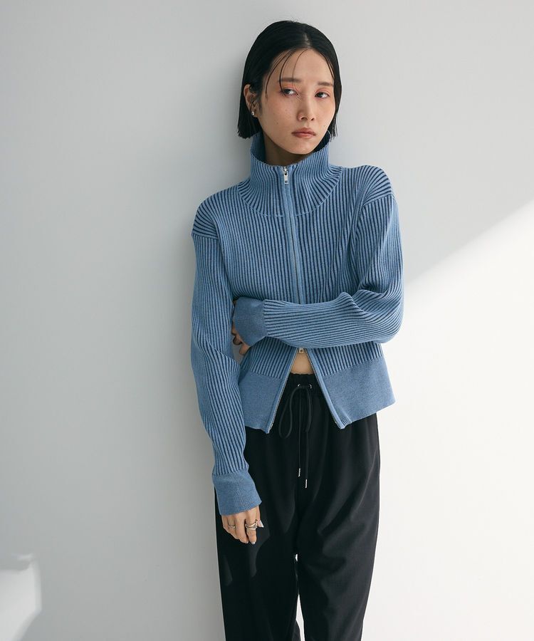 armonia「配色リブZipニットカーディガン」|カーディガン|