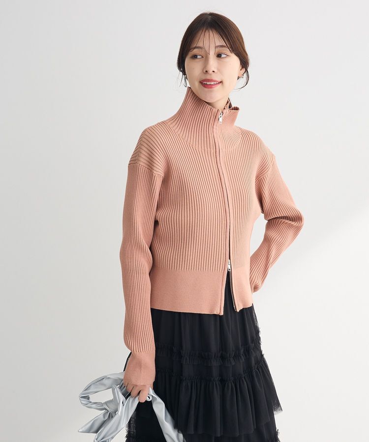 armonia「配色リブZipニットカーディガン」|カーディガン|