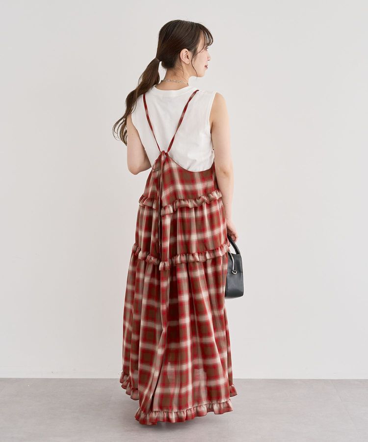 Green Parks「・Petit Fleur オンブレーチェックキャミワンピ」|ワンピース|