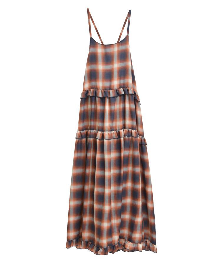 Green Parks「・Petit Fleur オンブレーチェックキャミワンピ」|ワンピース|