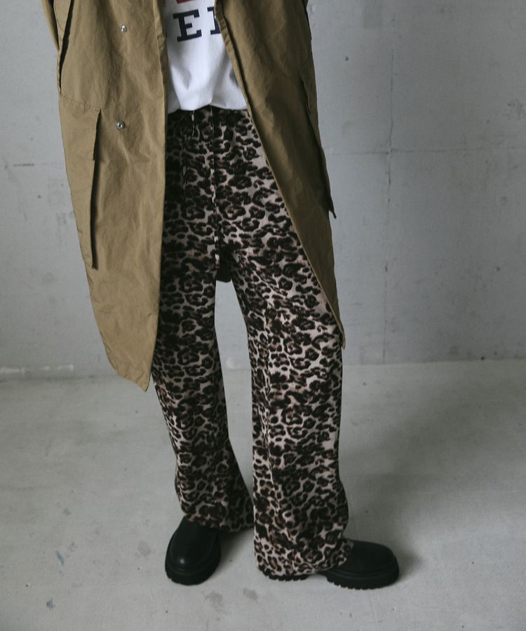 GARAGE OF GOOD CLOTHING「レオパードドロストストレートパンツ」|その他|Brown