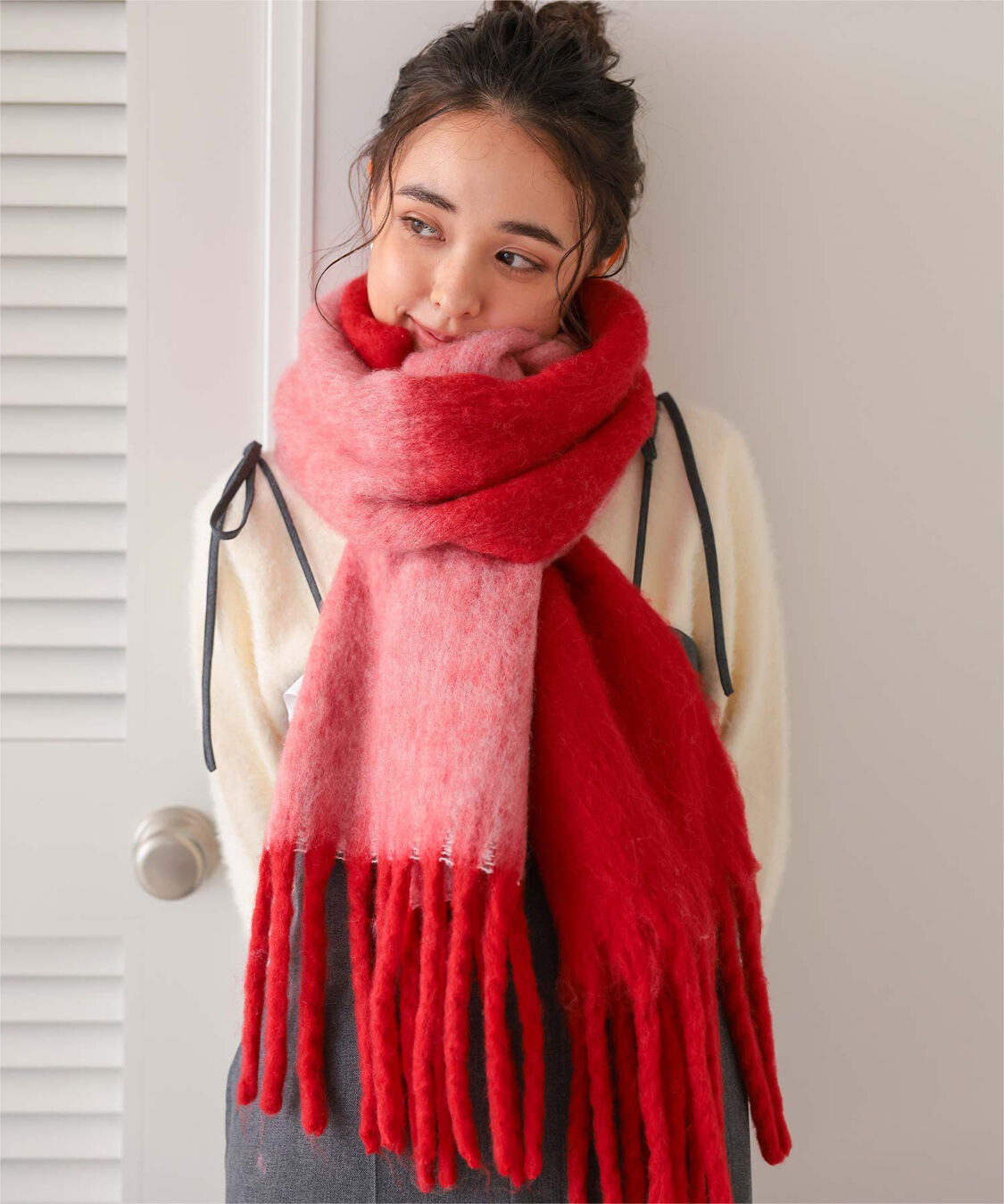 titivate「ボリュームマフラー」|マフラー|レッド2