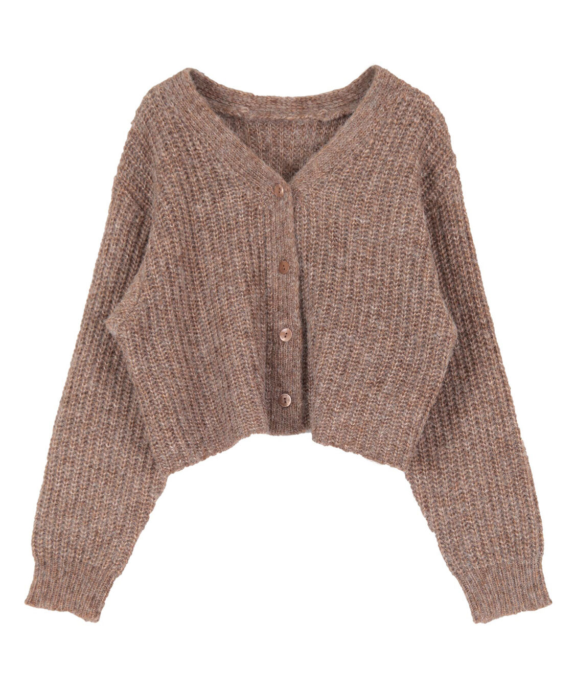 titivate「Vネックショートニットカーディガン」|カーディガン|ブラウン