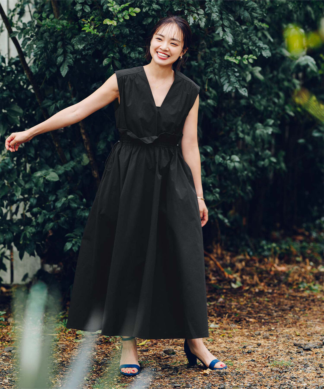 ur's「【春名亜美さんコラボアイテム】前後2wayウエストフリルデザインワンピース」|ワンピース|