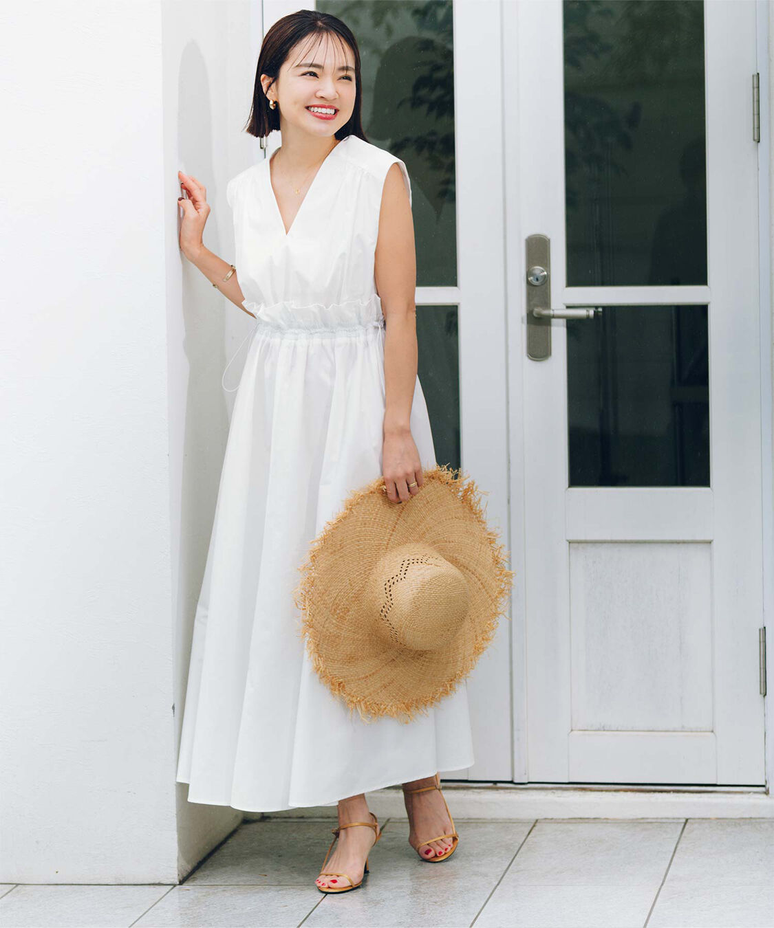 ur's「【春名亜美さんコラボアイテム】前後2wayウエストフリルデザインワンピース」|ワンピース|