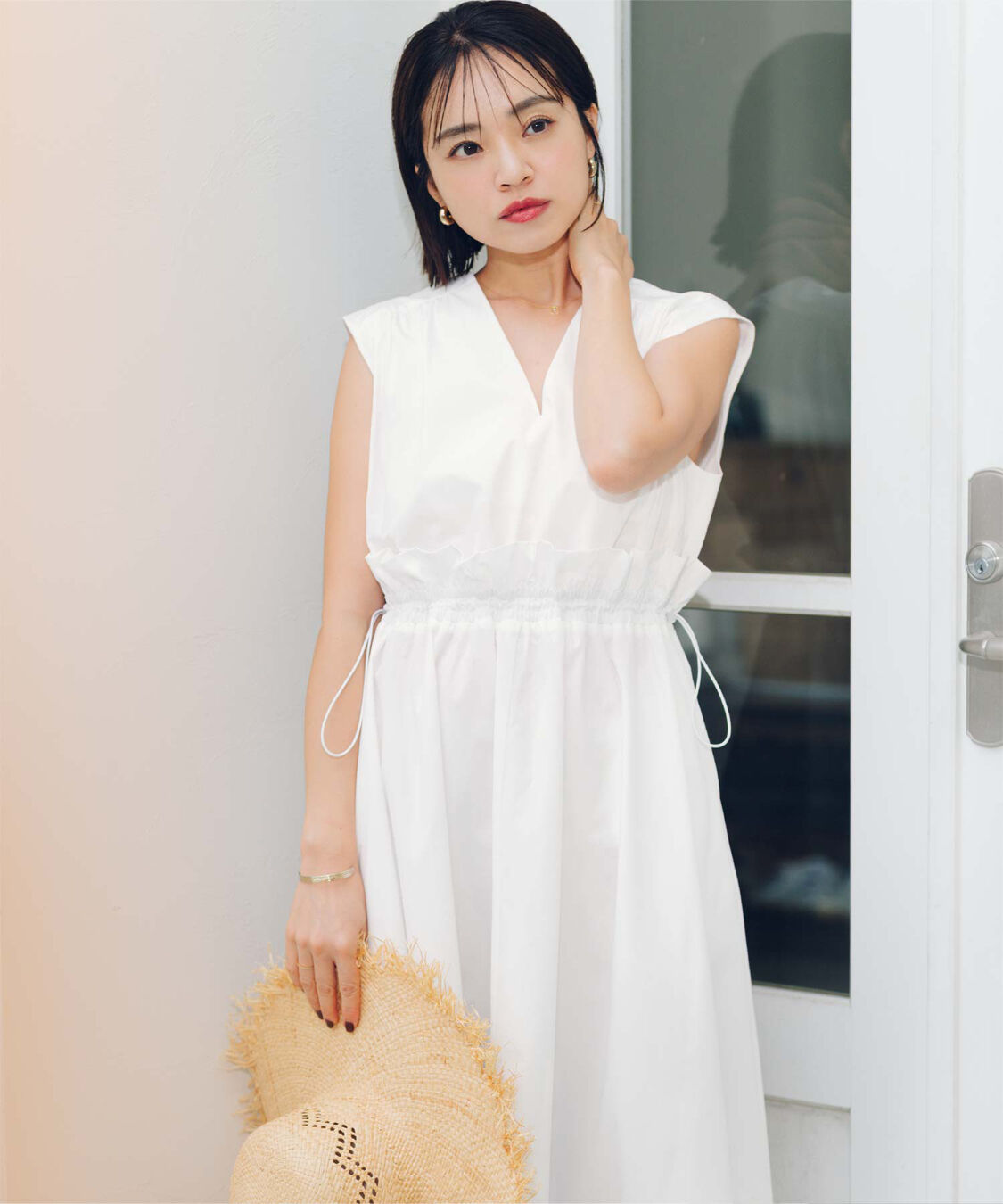 ur's「【春名亜美さんコラボアイテム】前後2wayウエストフリルデザインワンピース」|ワンピース|