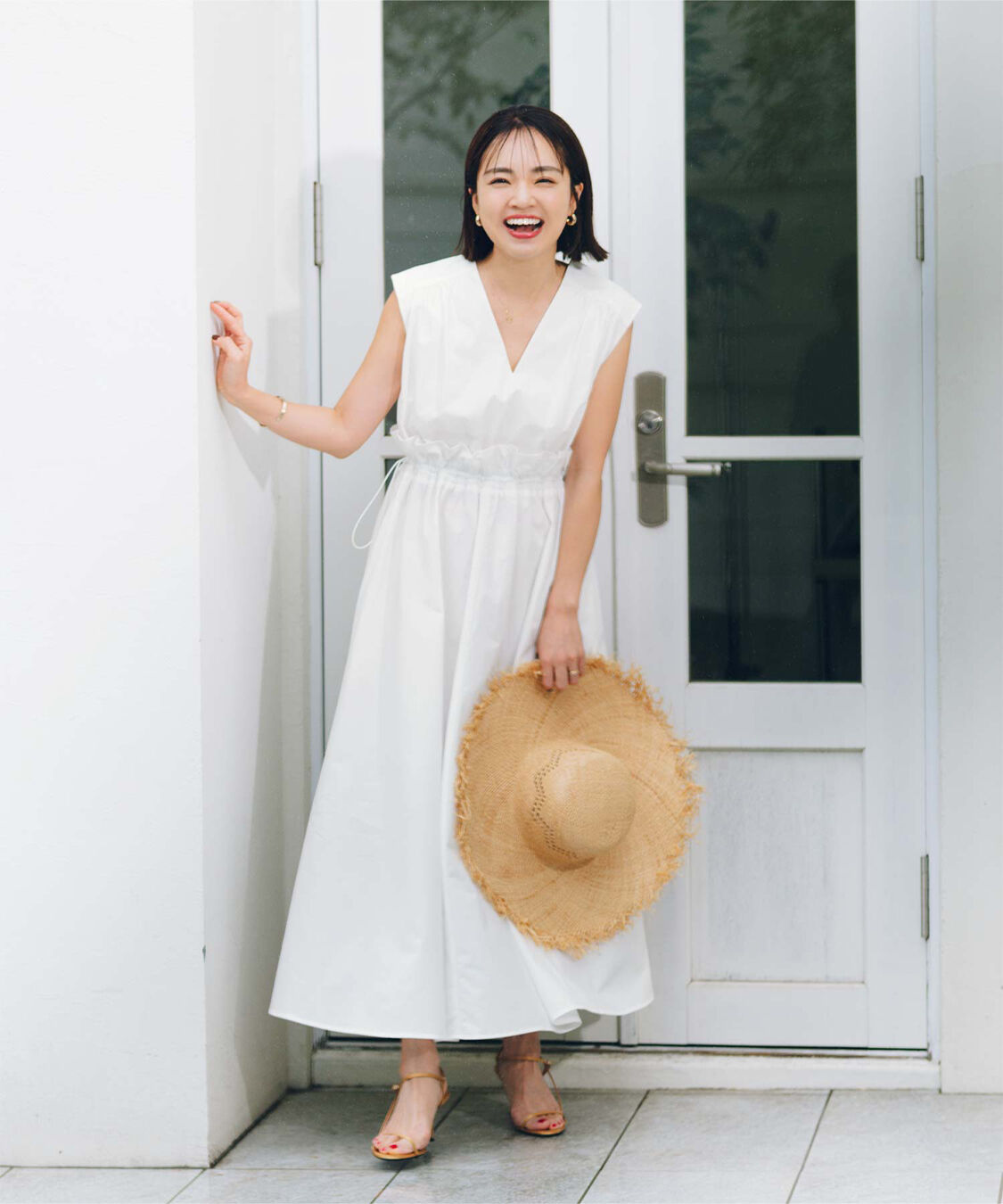 ur's「【春名亜美さんコラボアイテム】前後2wayウエストフリルデザインワンピース」|ワンピース|