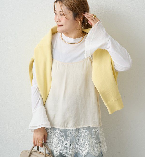  「【＠noricorico102考案】サテン&times;レース レイヤードキャミソール」|プルオーバー|