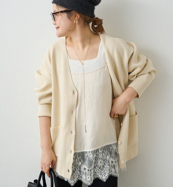  「【＠noricorico102考案】サテン&times;レース レイヤードキャミソール」|プルオーバー|