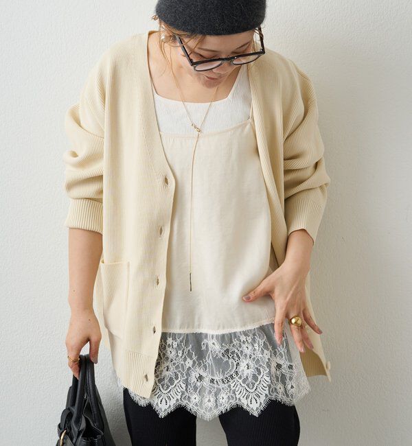  「【＠noricorico102考案】サテン&times;レース レイヤードキャミソール」|プルオーバー|