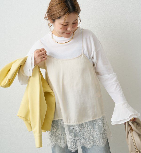  「【＠noricorico102考案】サテン&times;レース レイヤードキャミソール」|プルオーバー|