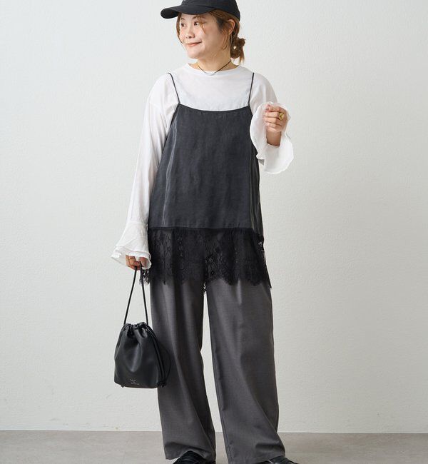  「【＠noricorico102考案】サテン&times;レース レイヤードキャミソール」|プルオーバー|