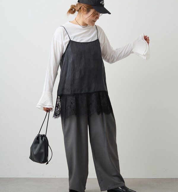  「【＠noricorico102考案】サテン&times;レース レイヤードキャミソール」|プルオーバー|