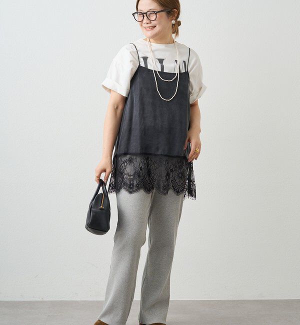  「【＠noricorico102考案】サテン&times;レース レイヤードキャミソール」|プルオーバー|