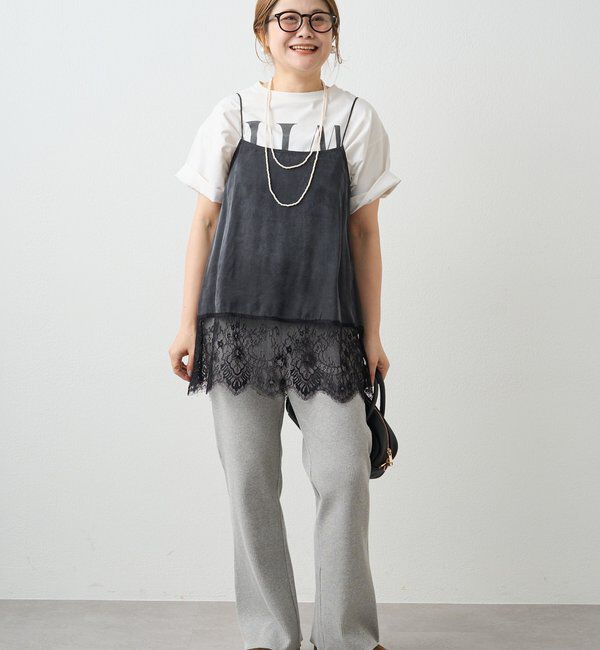  「【＠noricorico102考案】サテン&times;レース レイヤードキャミソール」|プルオーバー|