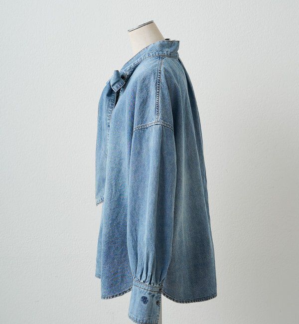  「デニムリボンタイブラウス」|プルオーバー|