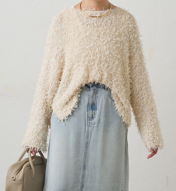  「リボンヤーンニットプルオーバー」|キャミソール|