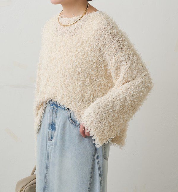  「リボンヤーンニットプルオーバー」|キャミソール|