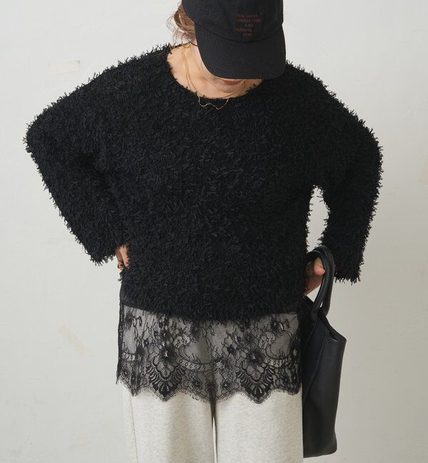  「リボンヤーンニットプルオーバー」|キャミソール|