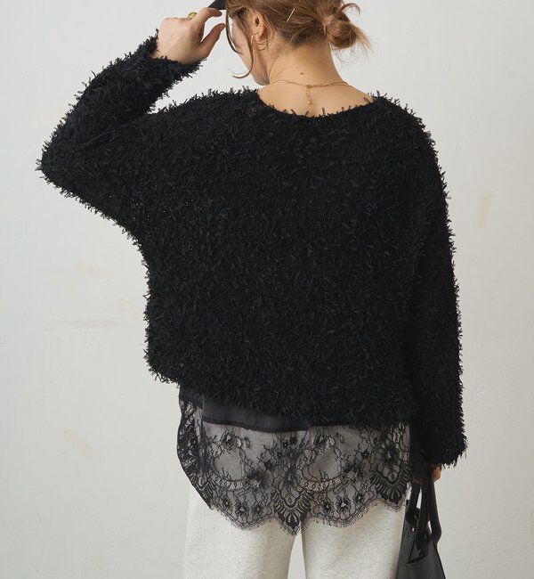  「リボンヤーンニットプルオーバー」|キャミソール|